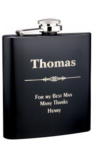 (image for) Matte Black 6oz Stainless Steel Flask